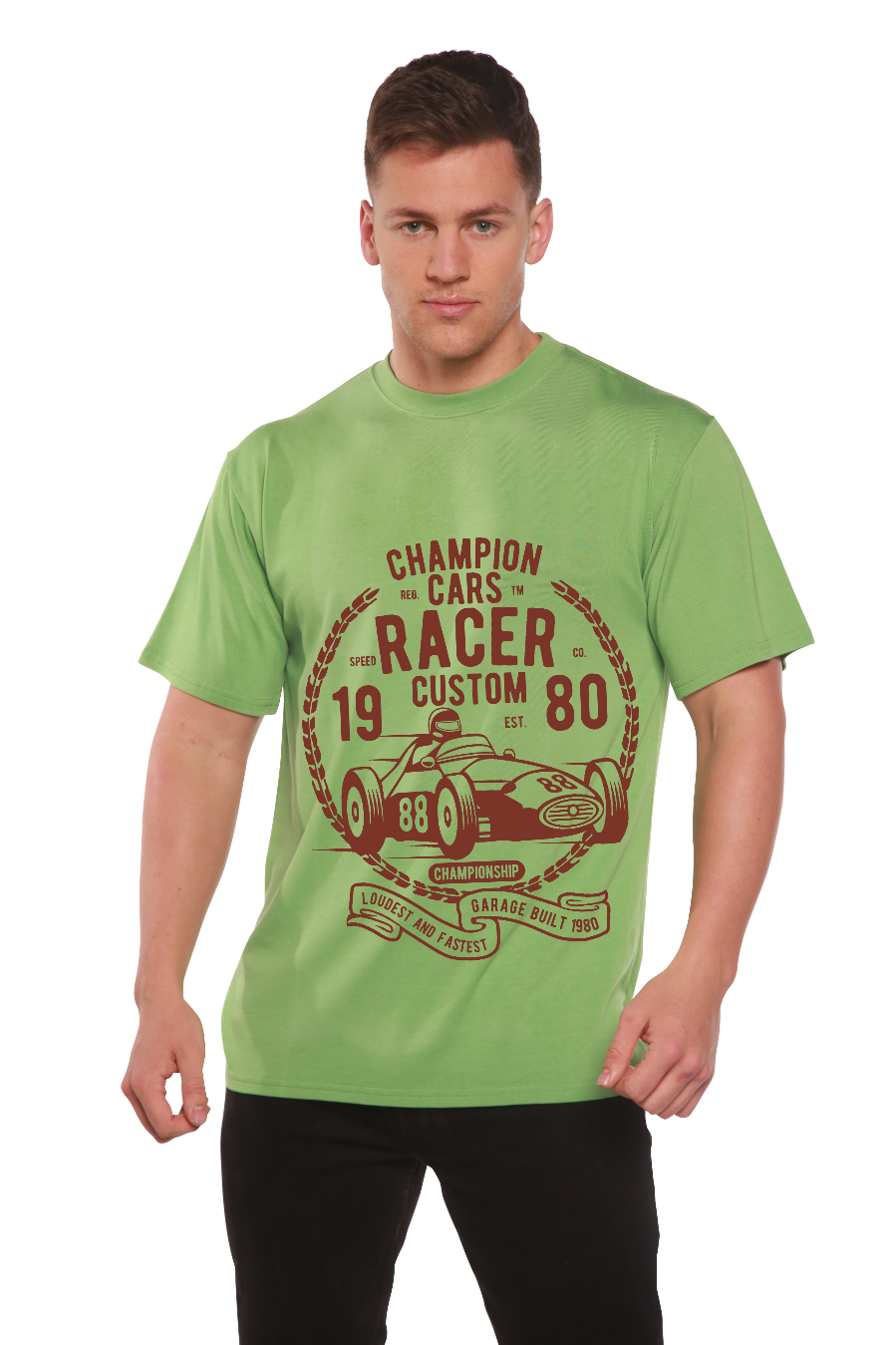 Champions Cars Men's Bamboo Viscose/Organic Cotton Short Sleeve Graphic T-Shirt