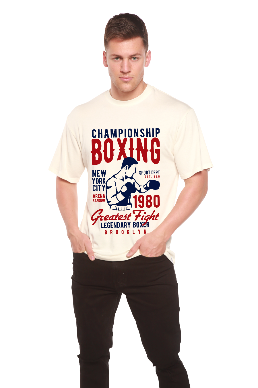 Championship Boxing Men's Bamboo Viscose/Organic Cotton Short Sleeve Graphic T-Shirt