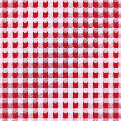 Red Check Kitties Skater Skirt