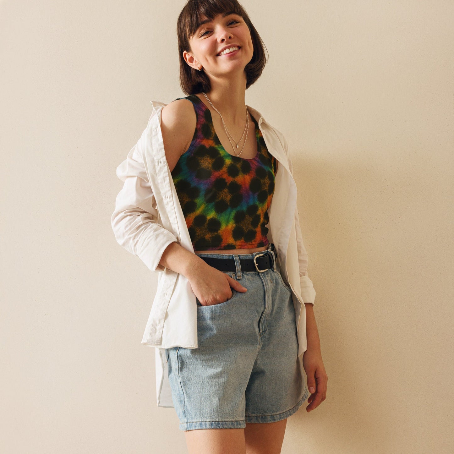 Cheetah Tie-Dye Crop Top