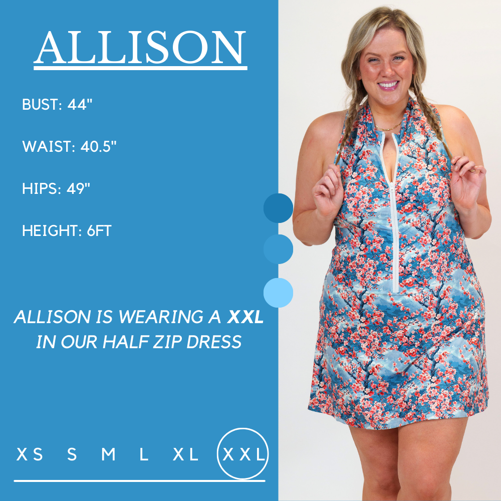 Half Zip Dress | Cherry Blossoms