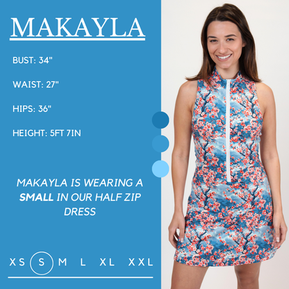 Half Zip Dress | Cherry Blossoms