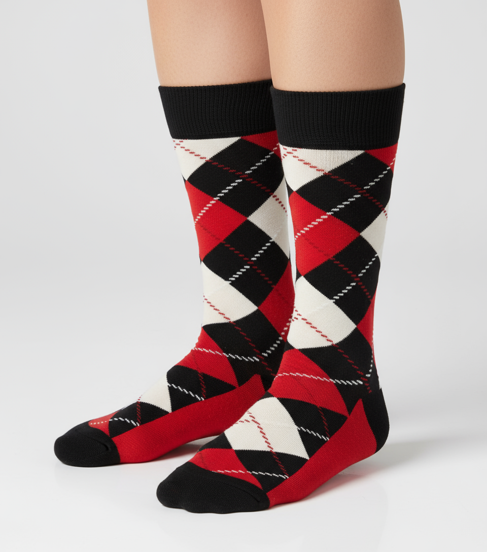 Cherry Snow Argyle