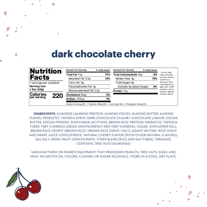 dark chocolate cherry nutrition bars