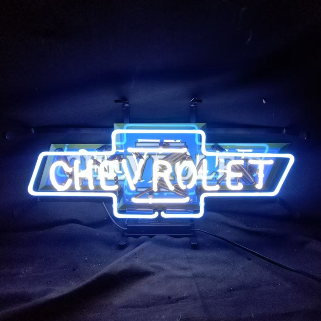 Chevrolet Font Classic Bowtie Logo Neon Signs