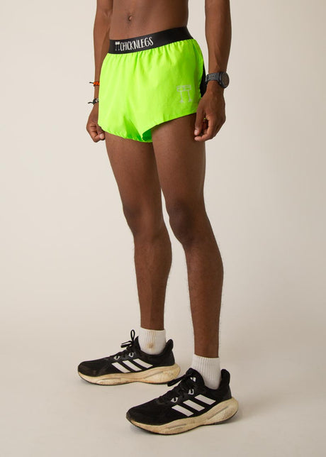 Men's Neon Green 2" Half Split Shorts (XS, S, M, L, XL)