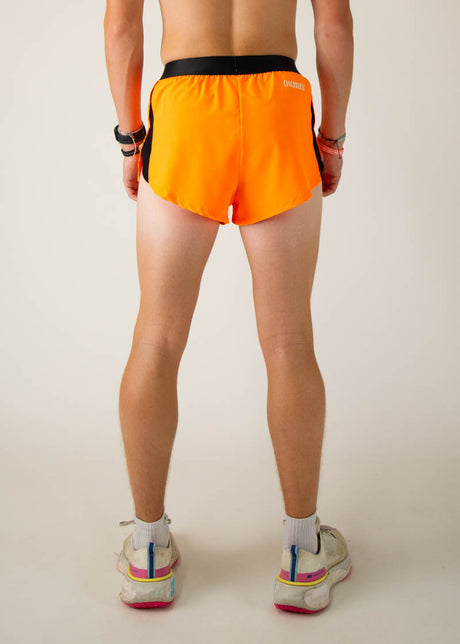 Men's Neon Orange 2" Half Split Shorts (XS, S, M, L, XL)