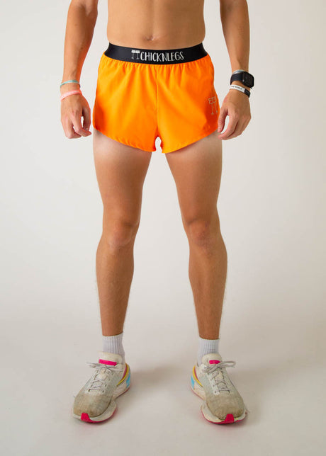 Men's Neon Orange 2" Half Split Shorts (XS, S, M, L, XL)