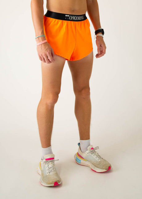 Men's Neon Orange 2" Half Split Shorts (XS, S, M, L, XL)