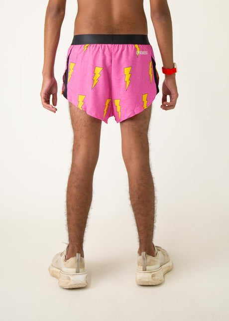 Men's Pink Bolts 2" Half Split Shorts (XS, S, M, L, XL)
