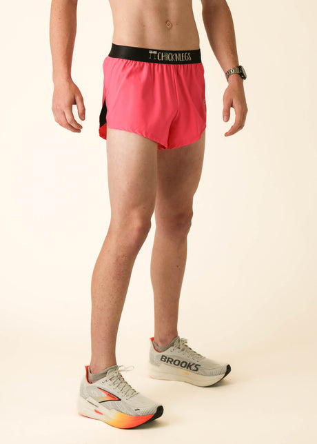 Men's Neon Pink 2" Half Split Shorts (XS, S, M, L, XL)