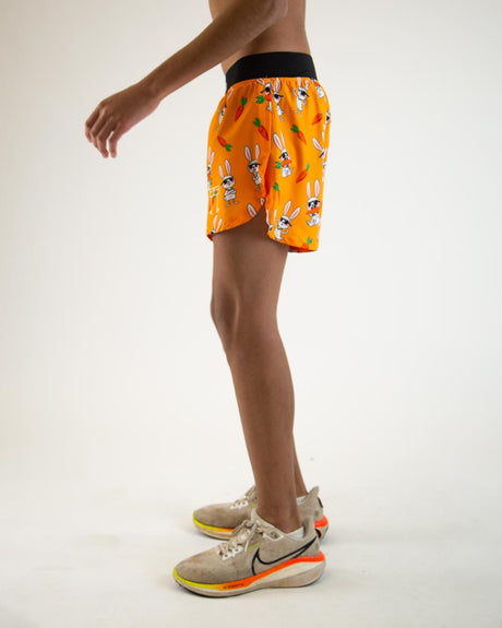 Men's Bad Bunny 4" Half Split Shorts (Orange)