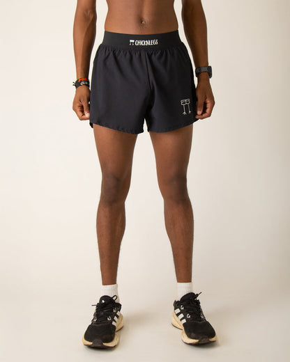 Men's Black 4" Half Split Shorts XS S M L XL