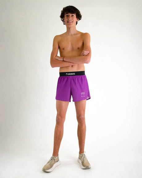 Men's Deep Purple 4" Half Split Shorts XS S M L XL