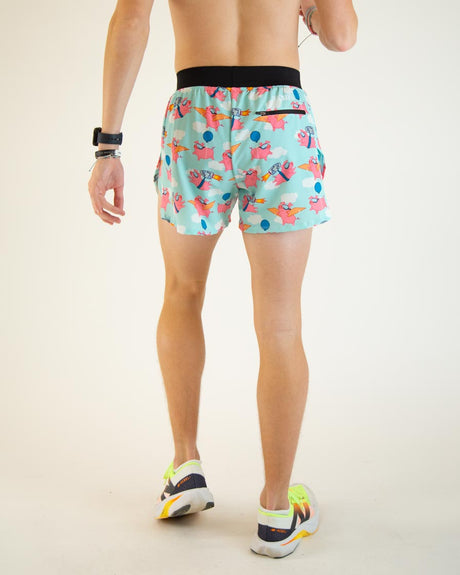 Men's Flying Pigs 4" Half Split Shorts (XS S M L XL)