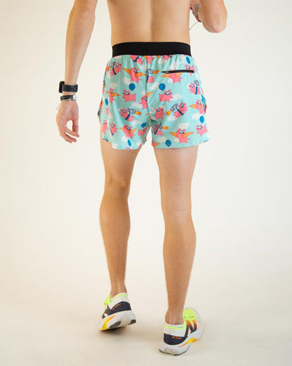 Men's Flying Pigs 4" Half Split Shorts (XS S M L XL)