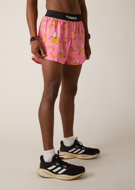 Men's Pink Bananas 4" Half Split Shorts