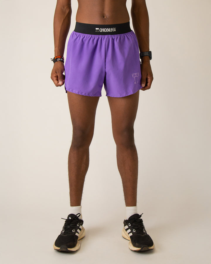 Men's Purple 4" Half Split Shorts