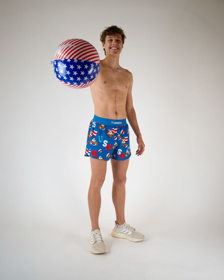 Men's Pool Party 4" Half Split Shorts (XS, S, M, L, XL)
