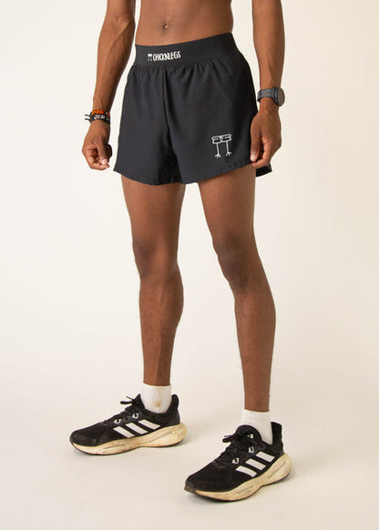 Men's Black 4" Half Split Shorts XS S M L XL