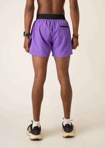 Men's Purple 4" Half Split Shorts