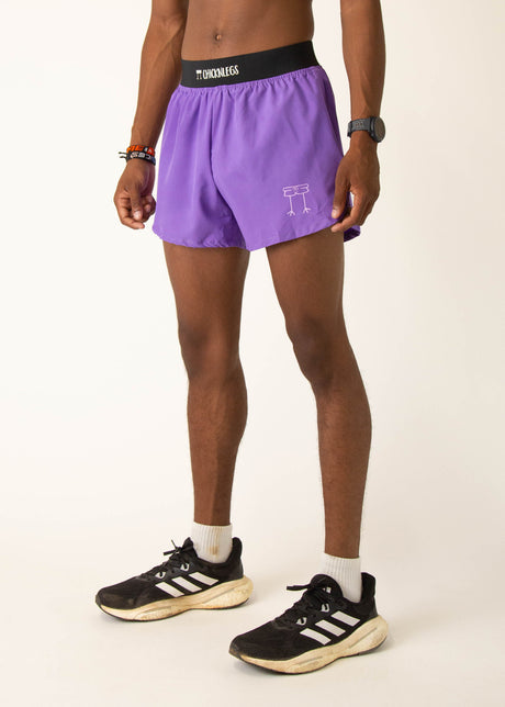 Men's Purple 4" Half Split Shorts
