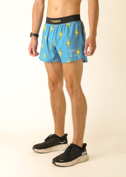 Men's Blue Bolts 4" Half Split Shorts