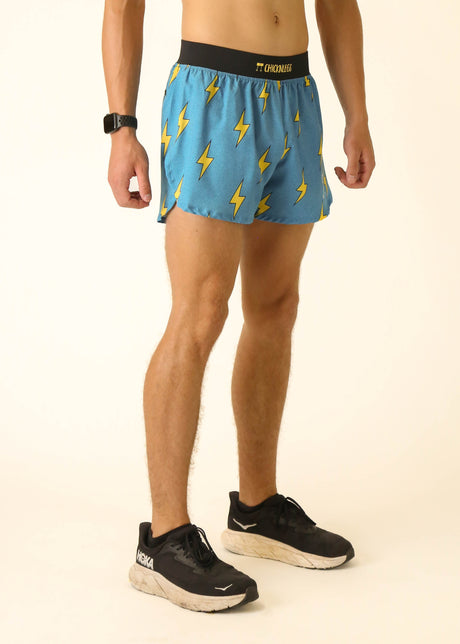 Men's Blue Bolts 4" Half Split Shorts