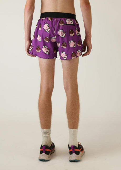 Men's Choccy Cows 4" Half Split Shorts (Purple)