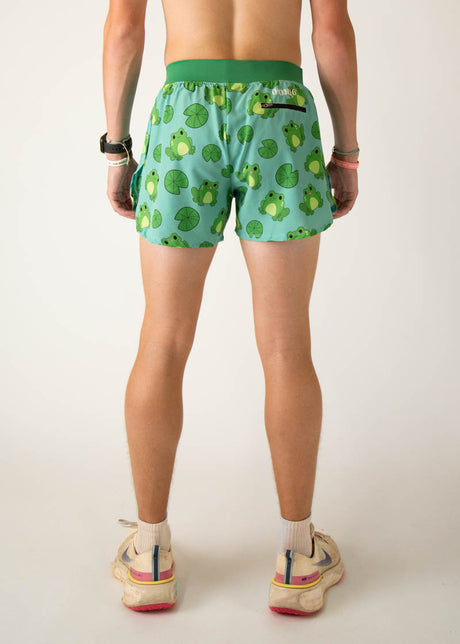 Men's Fartlek Froggies 4" Half Split Shorts (Blue/Green)
