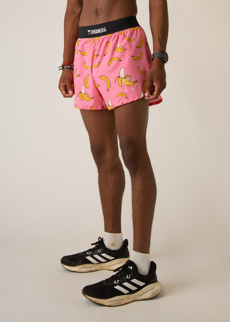 Men's Pink Bananas 4" Half Split Shorts