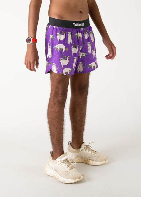 Men's Sloths 4" Half Split Shorts (Purple)