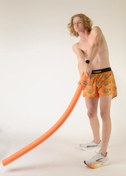 Men's Snails Pace 4" Half Split Shorts (Orange)