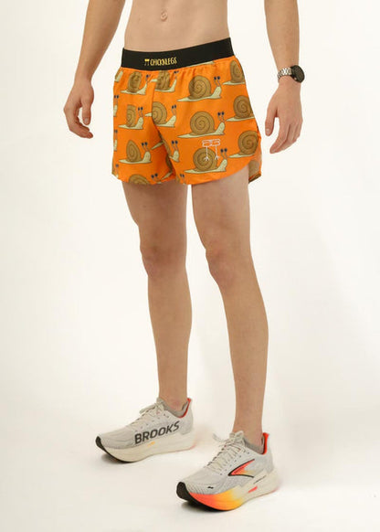 Men's Snails Pace 4" Half Split Shorts (Orange)