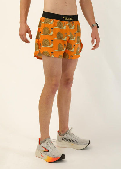 Men's Snails Pace 4" Half Split Shorts (Orange)