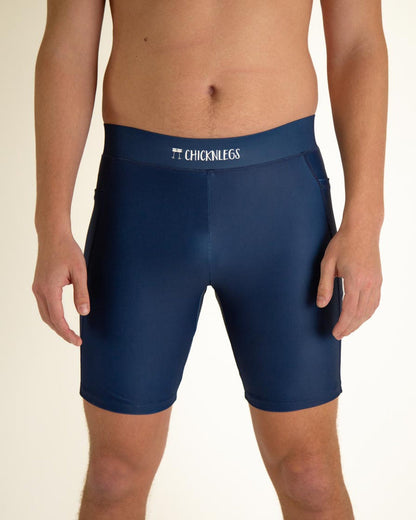 Men's Navy Blue 8" Half Tights XS S M L XL