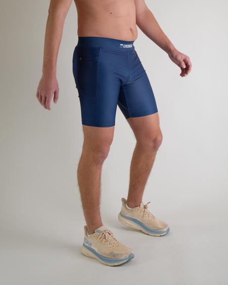 Men's Navy Blue 8" Half Tights XS S M L XL