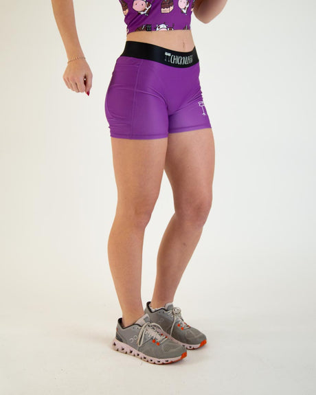 Women's Deep Purple 3" 2-Pocket Compression Shorts XS S M L XL
