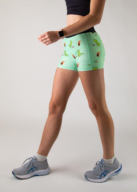 Women's Dino-sore 3" 2-Pocket Compression Shorts XS S M L XL