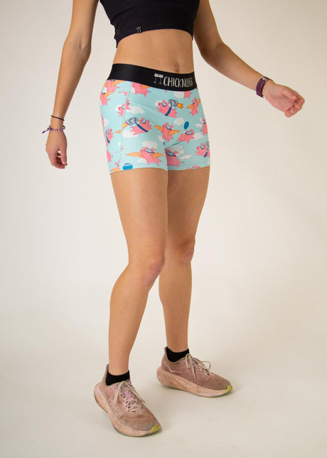 Women's Flying Pigs 3" 2-Pocket Compression Shorts XS S M L XL