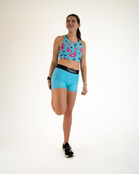 Women's Sky Blue 3" 2-Pocket Compression Shorts XS S M L XL