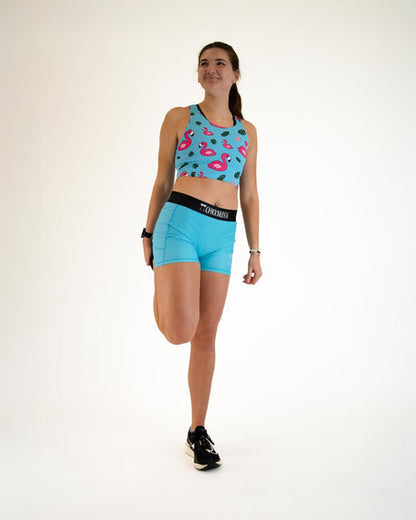 Women's Sky Blue 3" 2-Pocket Compression Shorts XS S M L XL