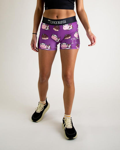 Women's Choccy Cows 3" 2-Pocket Compression Shorts XS S M L XL