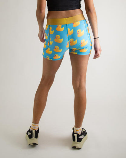 Women's Rubber Ducky 3" 2-Pocket Compression Shorts XS S M L XL