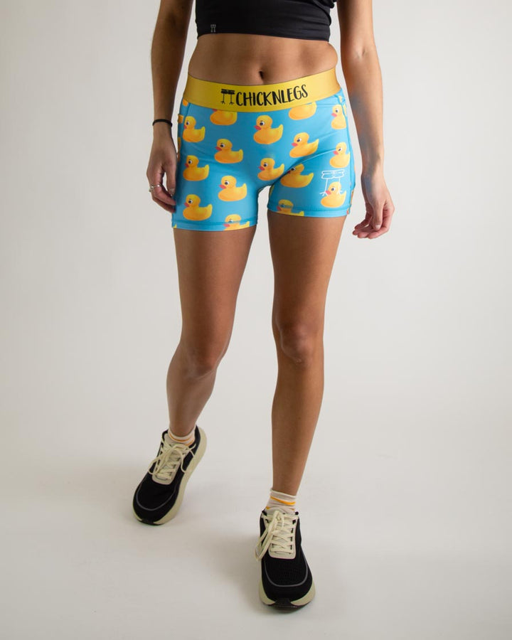 Women's Rubber Ducky 3" 2-Pocket Compression Shorts XS S M L XL