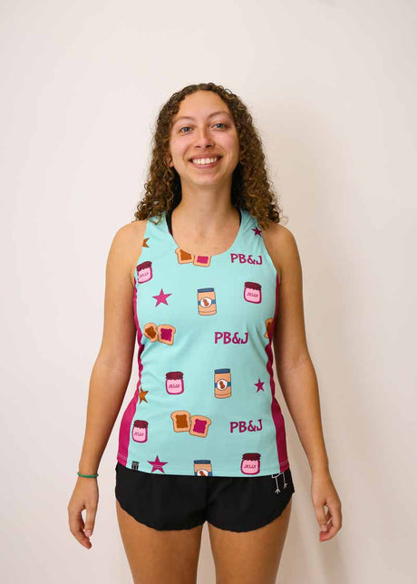 Women's PB&J Performance Singlet (Light Blue/Magenta) XXS-XL