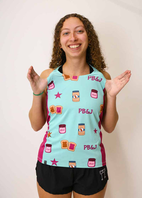 Women's PB&J Performance Singlet (Light Blue/Magenta) XXS-XL