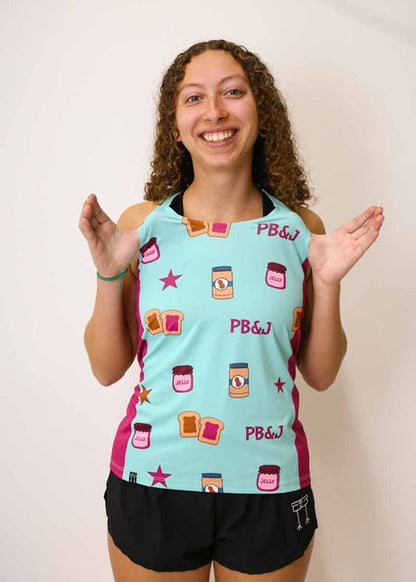 Women's PB&J Performance Singlet (Light Blue/Magenta) XXS-XL