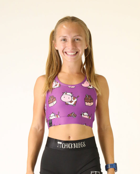 Women's Choccy Cows OG Sports Bra (Purple) XXS-XL
