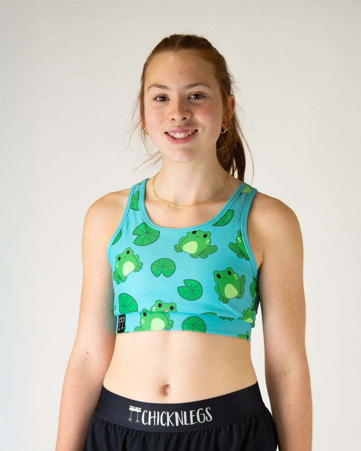 Women's Fartlek Froggies OG Sports Bra (Blue/Green) XXS-XL